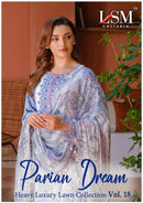 Lsm Parian Dream Vol 18 Pure Heavy Lawn Printed Readymade Suit