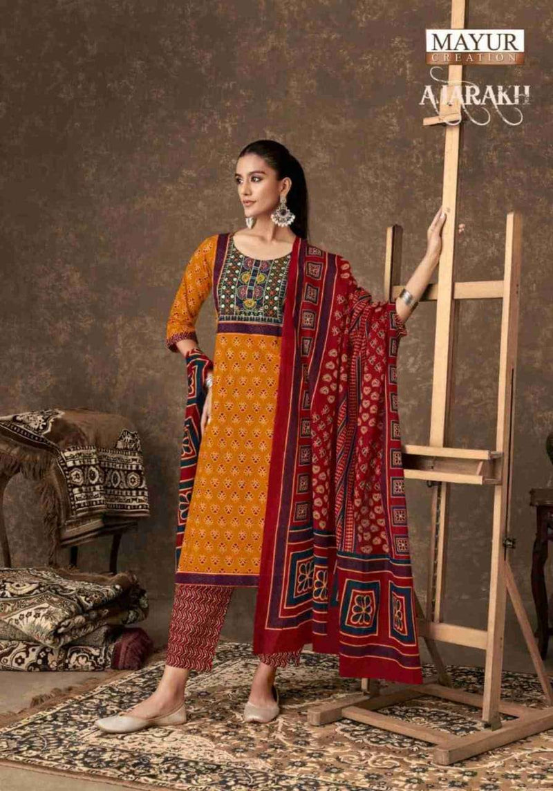 Mayur Creation Ajarakh Vol 4 Cotton Daily Wear Suit