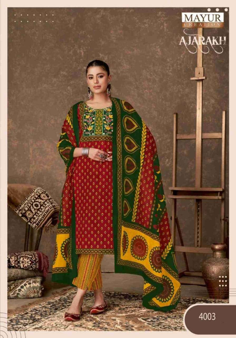 Mayur Creation Ajarakh Vol 4 Cotton Daily Wear Suit