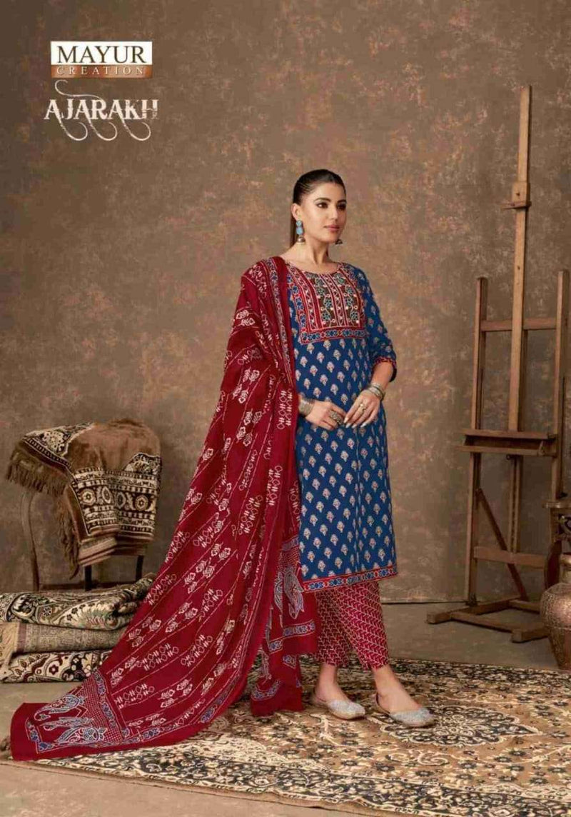 Mayur Creation Ajarakh Vol 4 Cotton Daily Wear Suit