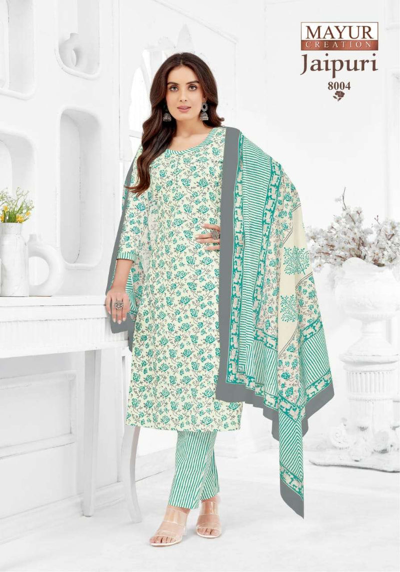 Mayur Creation Jaipuri Vol 8 Stitch Collection Cotton Print Daily Wear Salwar Suit