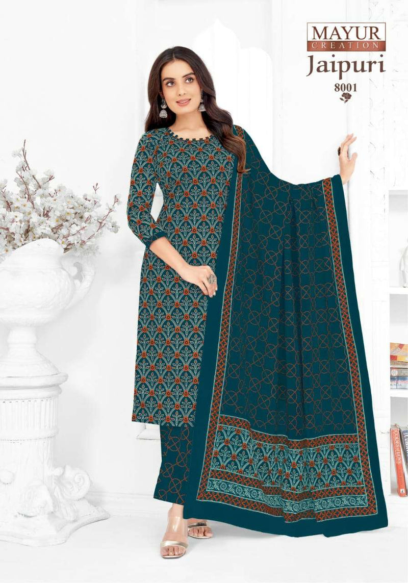 Mayur Creation Jaipuri Vol 8 Stitch Collection Cotton Print Daily Wear Salwar Suit