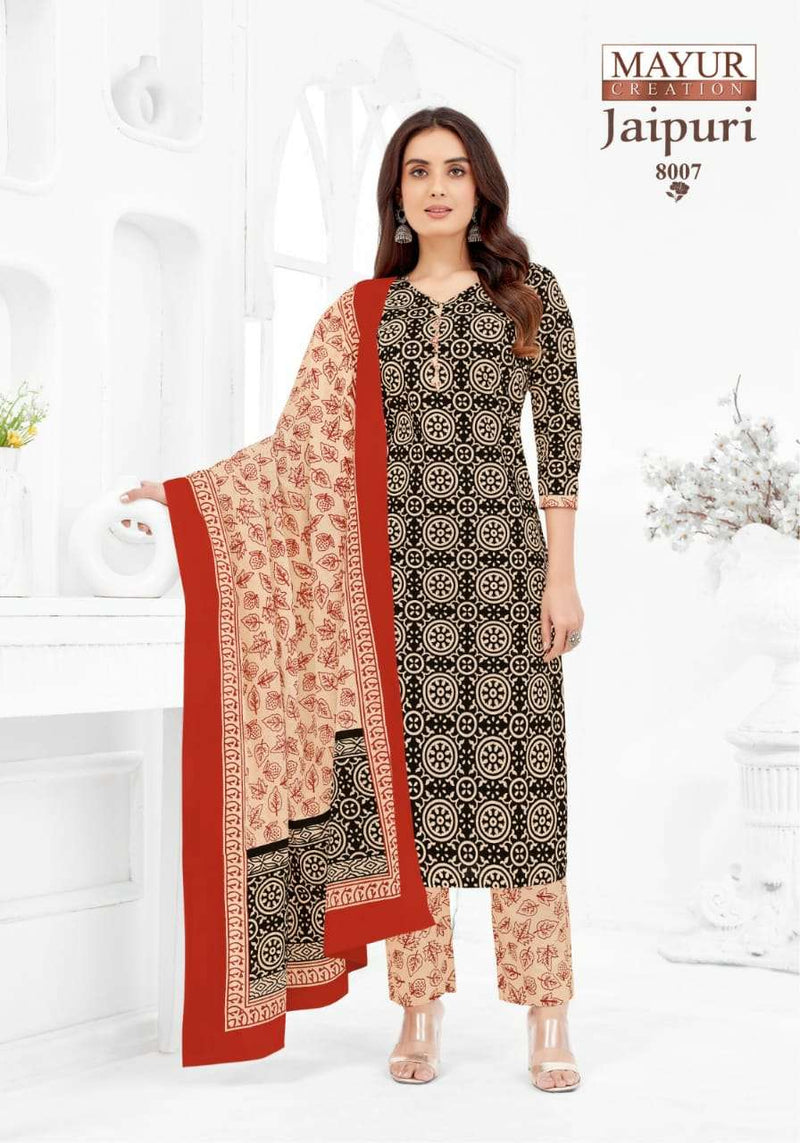 Mayur Creation Jaipuri Vol 8 Stitch Collection Cotton Print Daily Wear Salwar Suit