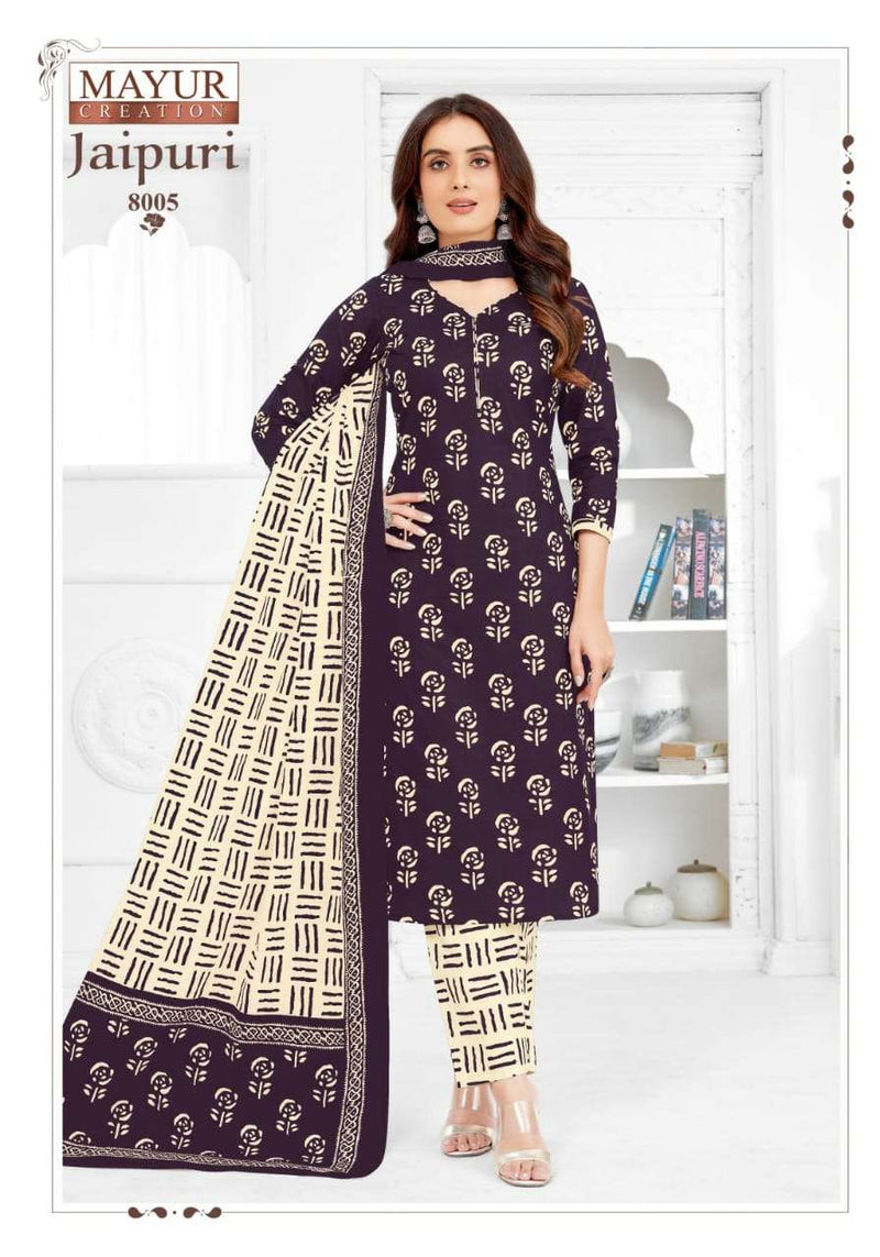 Mayur Creation Jaipuri Vol 8 Stitch Collection Cotton Print Daily Wear Salwar Suit