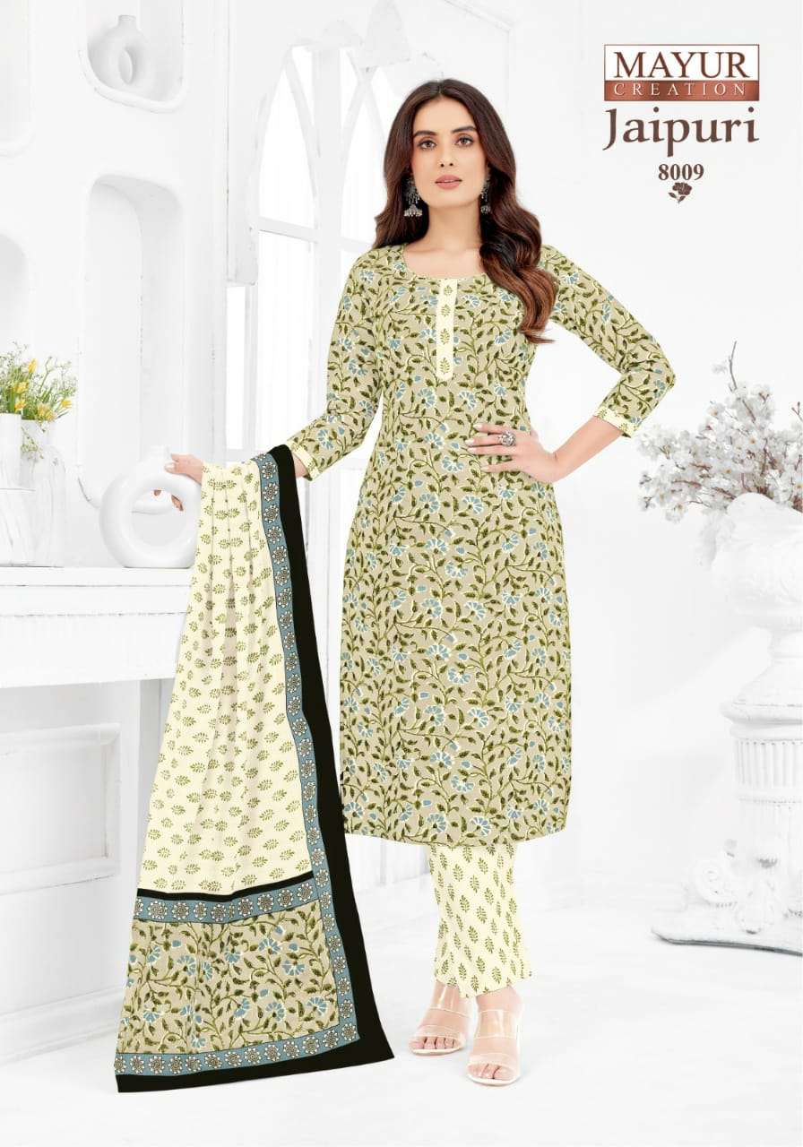 Mayur Creation Jaipuri Vol 8 Stitch Collection Cotton Print Daily Wear Salwar Suit