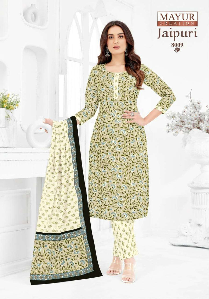 Mayur Creation Jaipuri Vol 8 Stitch Collection Cotton Print Daily Wear Salwar Suit