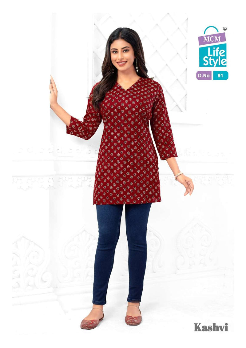 Mcm Lifestyle Kashvi Vol 5 Cotton Daily Wear Short Kurti Set