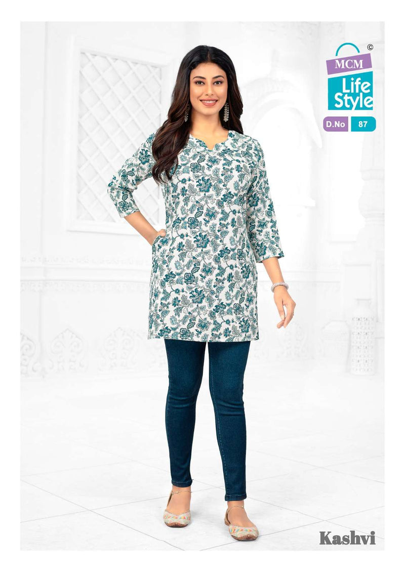 Mcm Lifestyle Kashvi Vol 5 Cotton Daily Wear Short Kurti Set