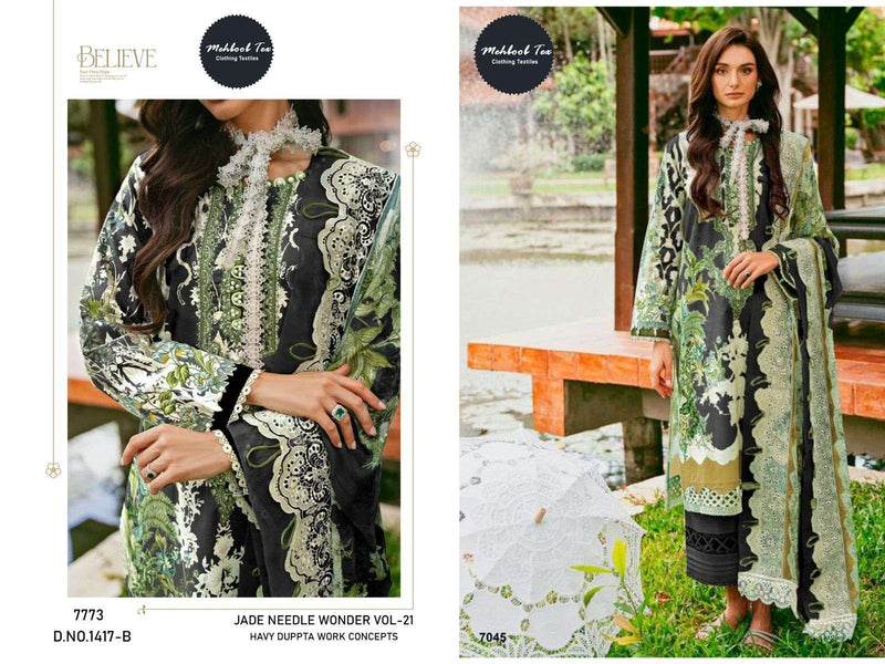 Mehboob Tex Jade Needle Wonder Vol 21 Cotton Patch Work Fancy Salwar Kameez