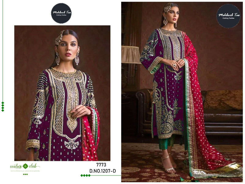 Mehboob Tex Design No 1207 Velvet Embroidery Work Party Wear Suit