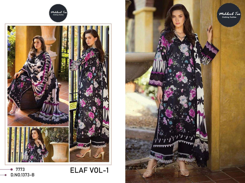 Mehboob Tex Elaf Vol 1 Cambric Cotton Self Embrodairy Pakistani Concept Salwar Suit