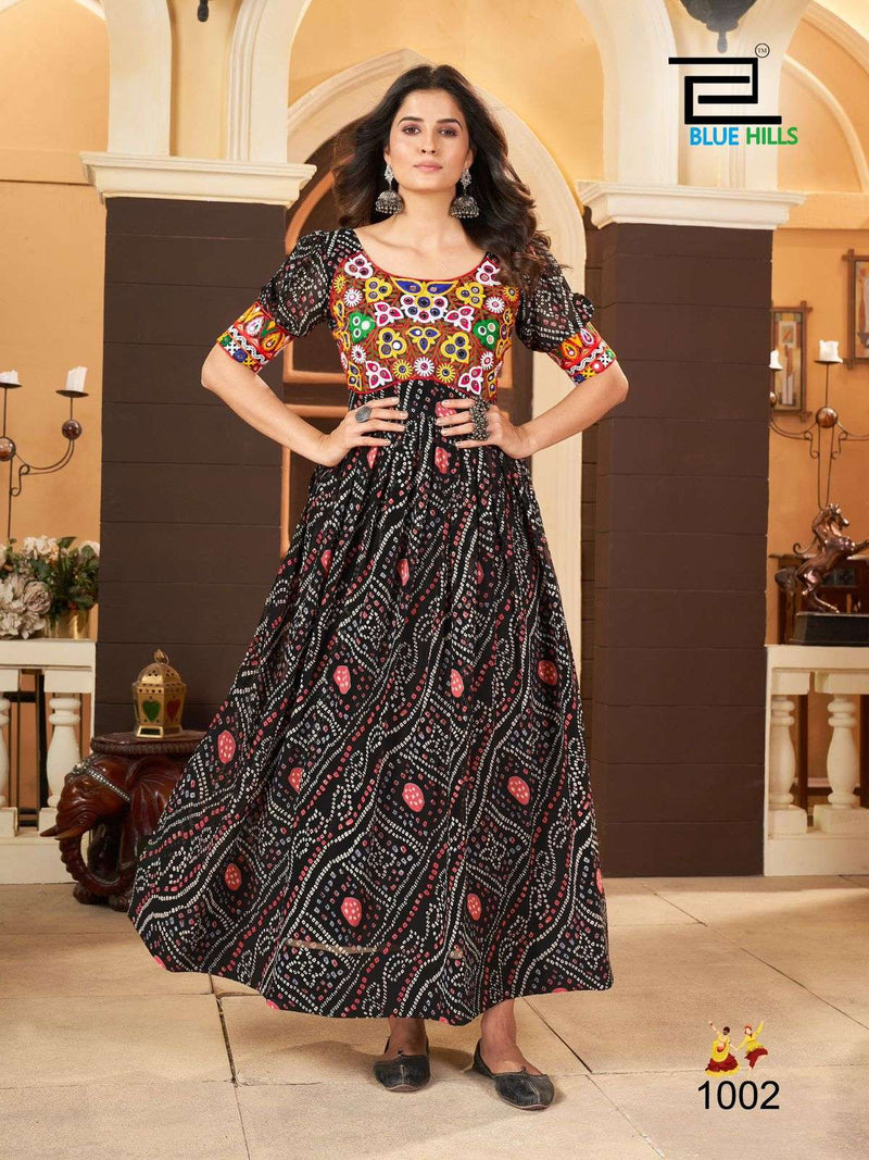 Mf Lehariyo Georgette Heavy Gamthi Wok Long Frill Gown