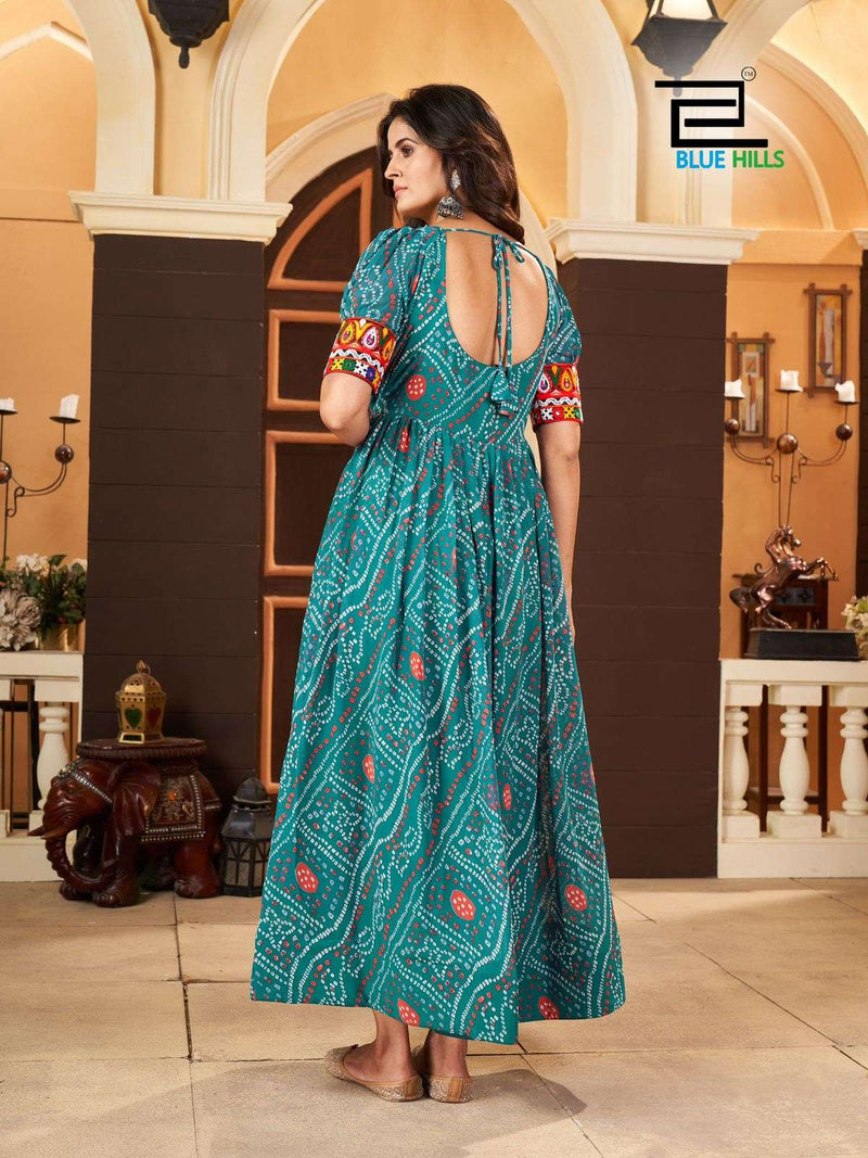 Mf Lehariyo Georgette Heavy Gamthi Wok Long Frill Gown