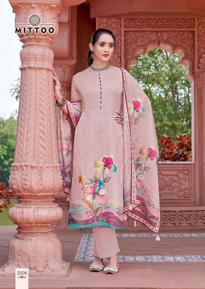 Mittoo Nihaar Satin Print Fancy Kurti With Orangaza Print Dupptta