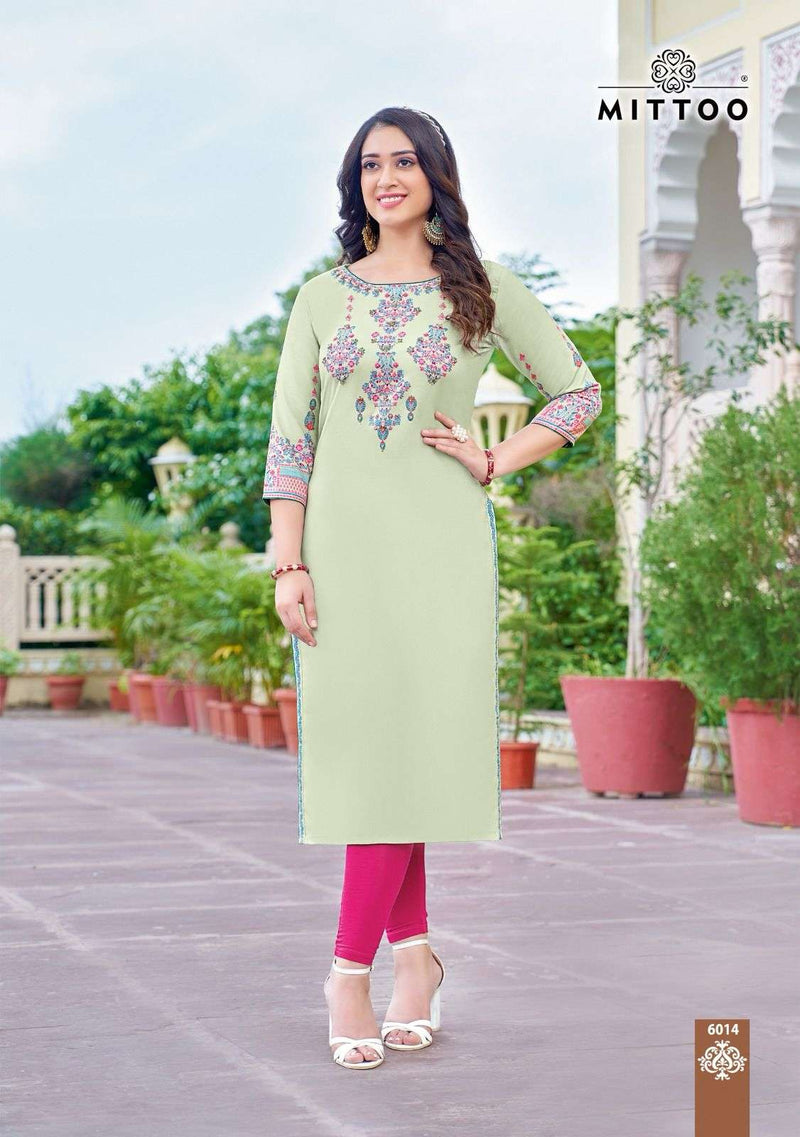 Mittoo Rihana Vol 3 Rayon Print Handwork Casual Wear Fancy Kurti Set