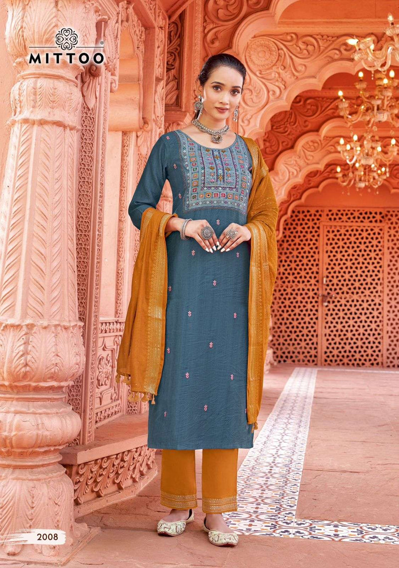 Mittoo Simayaa Vol 2 Viscose Weaving Fancy Casual Wear Kurti Combo Set