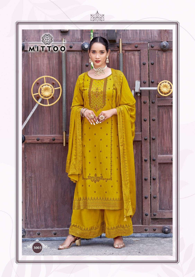 Mittoo Sparsh Rayon Beautiful Designer Festival Wear Kurti Pant Dupatta Set