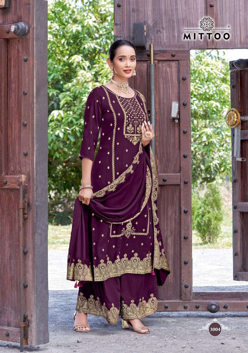 Mittoo Sparsh Rayon Beautiful Designer Festival Wear Kurti Pant Dupatta Set