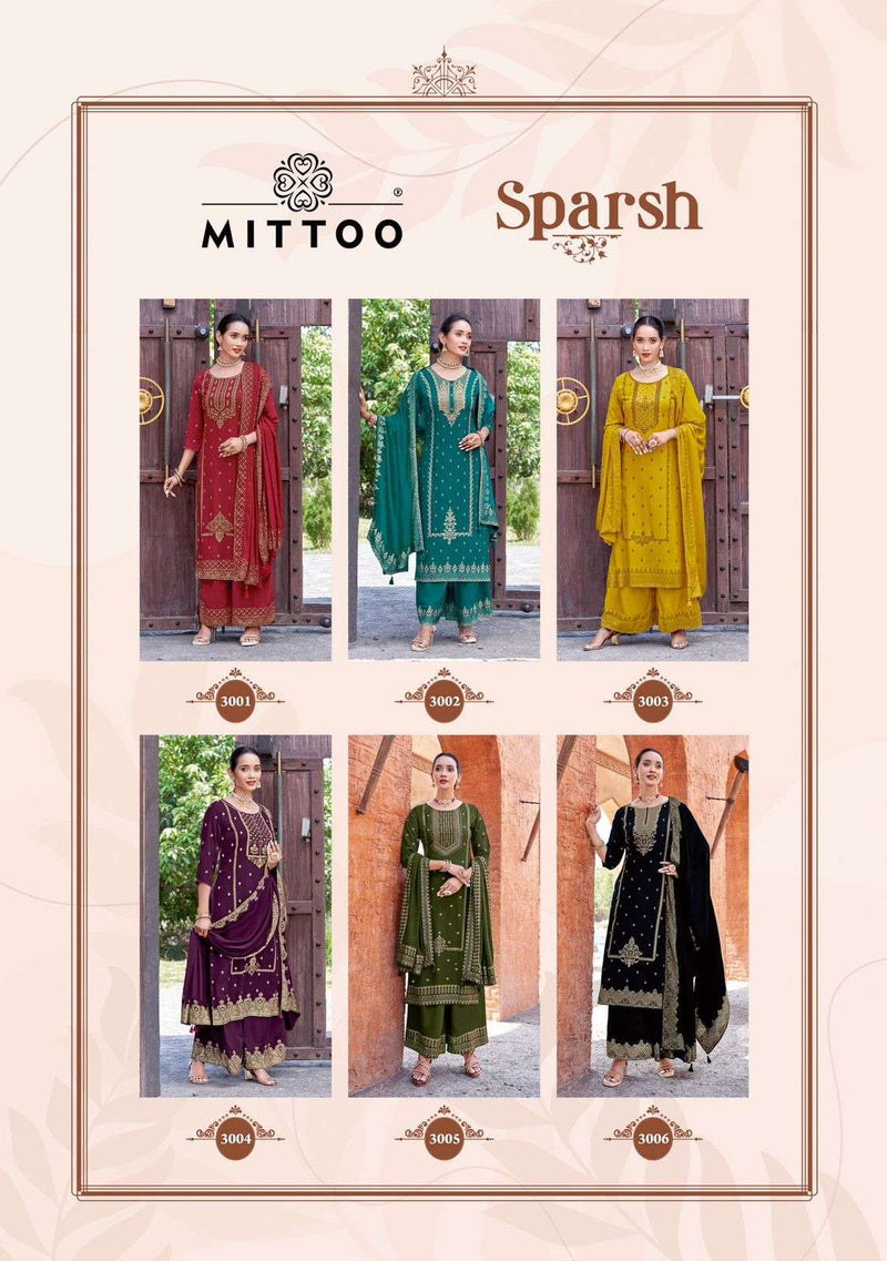 Mittoo Sparsh Rayon Beautiful Designer Festival Wear Kurti Pant Dupatta Set