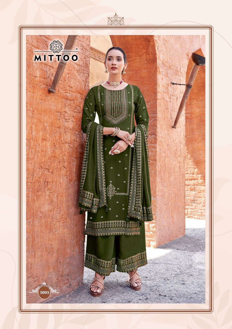 Mittoo Sparsh Rayon Beautiful Designer Festival Wear Kurti Pant Dupatta Set