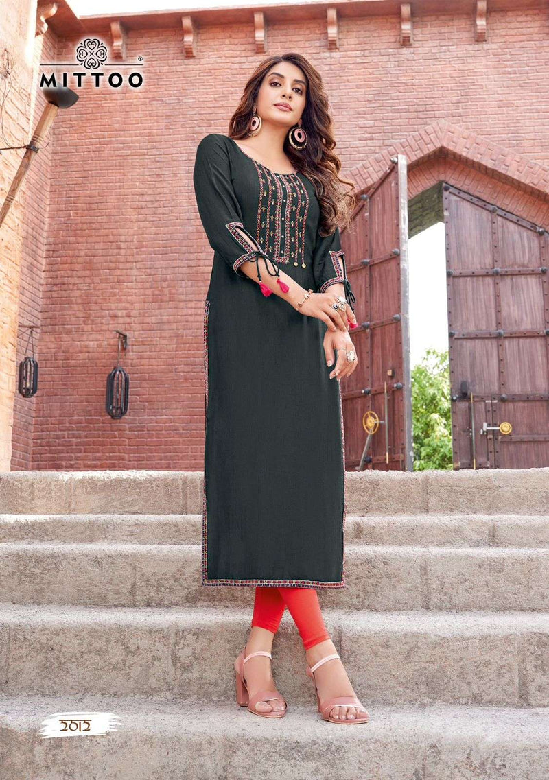 Mittoo Styli Vol 2 Rayon Embroidery Fancy Daily Wear Kurti