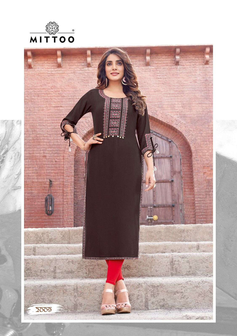 Mittoo Styli Vol 2 Rayon Embroidery Fancy Daily Wear Kurti