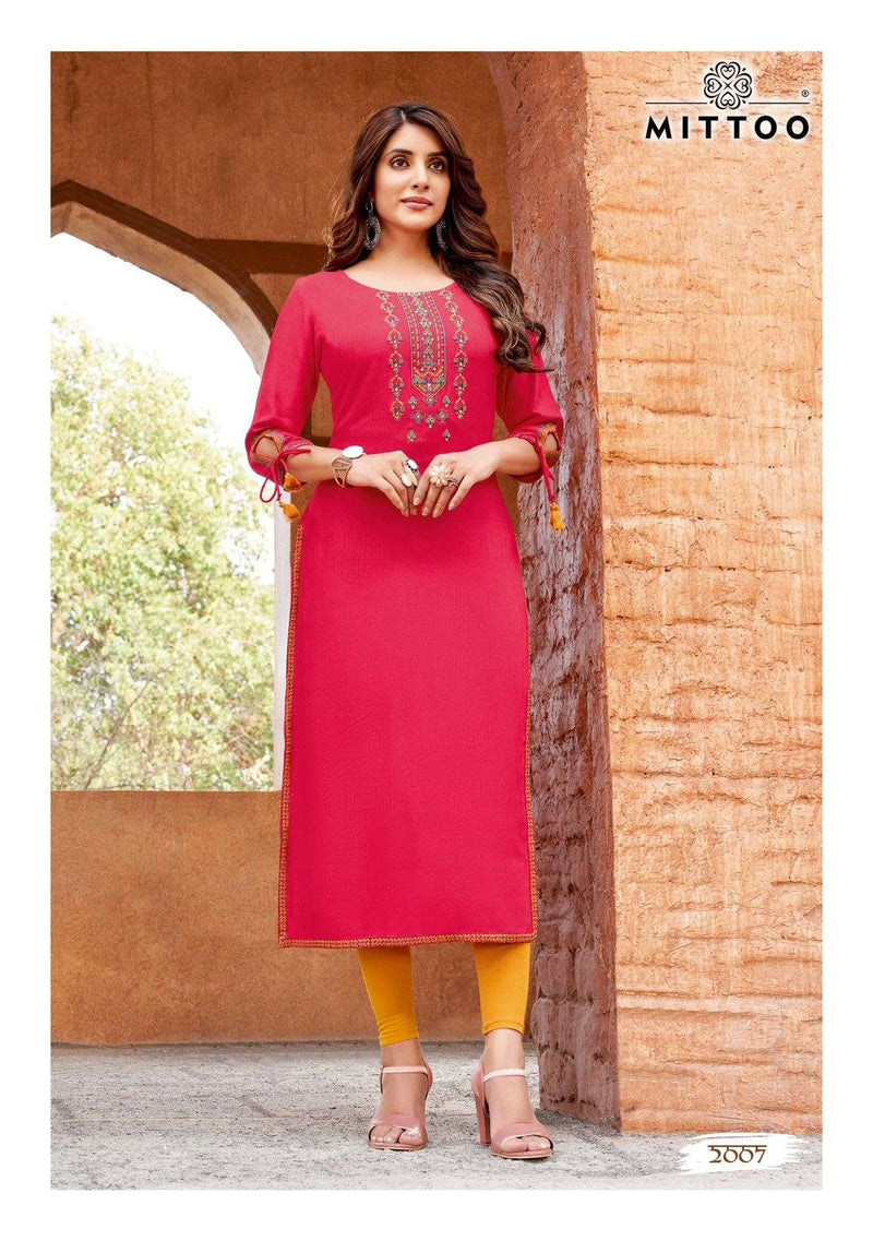 Mittoo Styli Vol 2 Rayon Embroidery Fancy Daily Wear Kurti