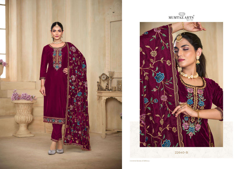 Mumtaz Arts Ishq Velvet Heavy Embroidery Party Wear Suit