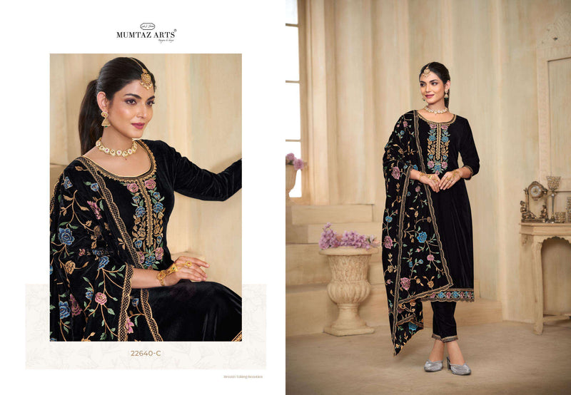 Mumtaz Arts Ishq Velvet Heavy Embroidery Party Wear Suit