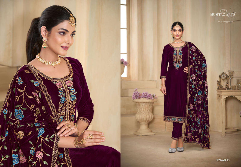 Mumtaz Arts Ishq Velvet Heavy Embroidery Party Wear Suit