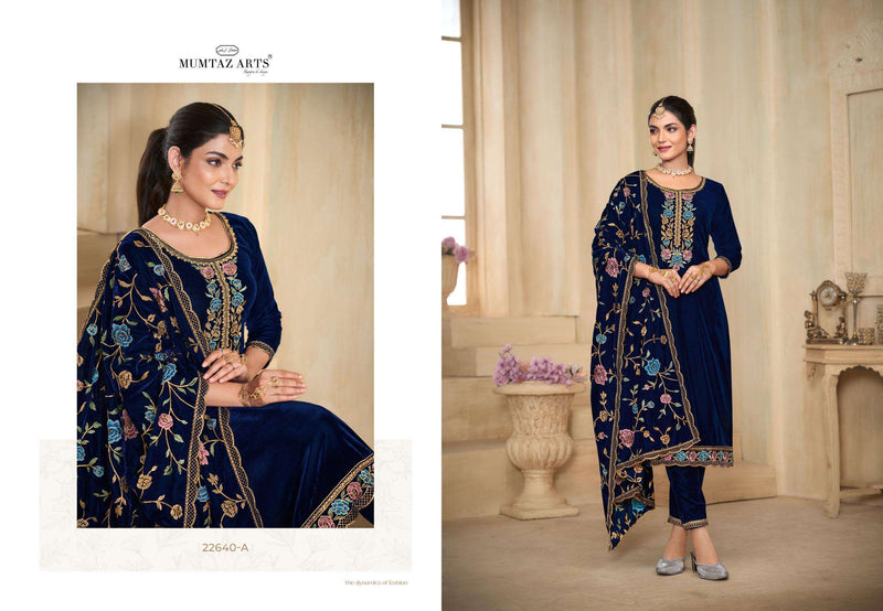 Mumtaz Arts Ishq Velvet Heavy Embroidery Party Wear Suit