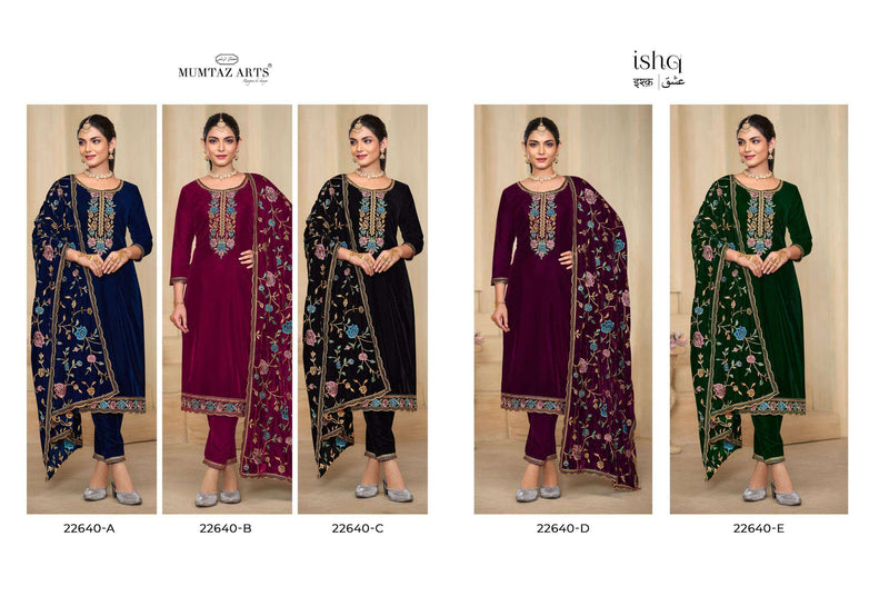 Mumtaz Arts Ishq Velvet Heavy Embroidery Party Wear Suit