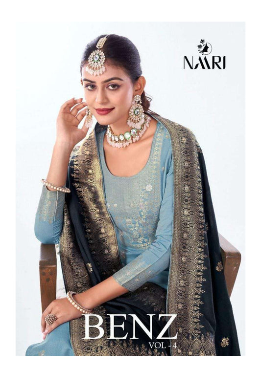 Naari Benz Vol 4 Muslin Jacquard Party Wear Salwar Suit