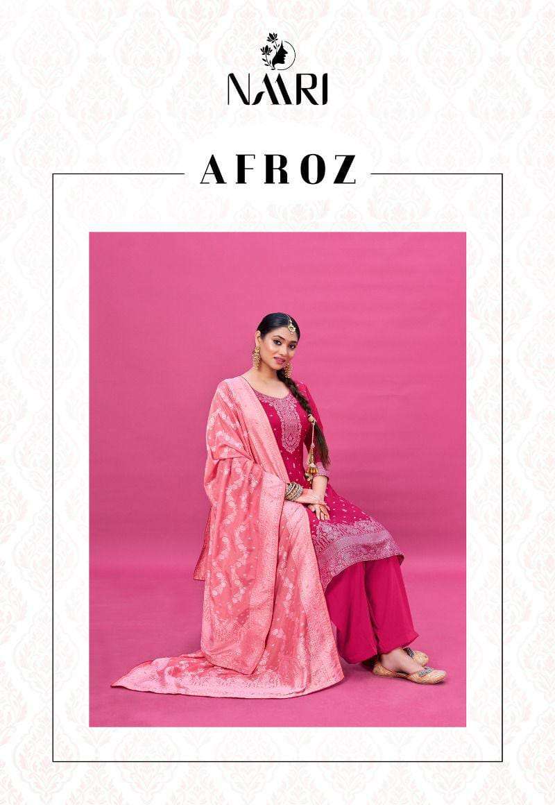 Naari Present Afroz Viscose Muslin Jacquard Festive Wear Salwar Kameez