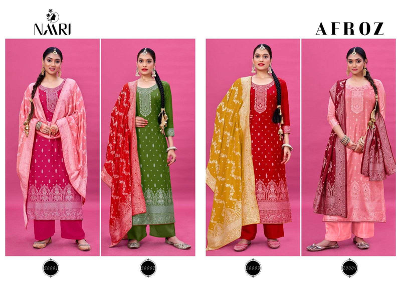 Naari Present Afroz Viscose Muslin Jacquard Festive Wear Salwar Kameez