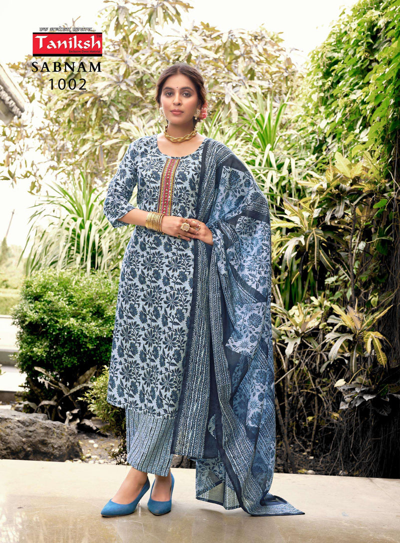 Navkar Sabnam Vol 1 Capsule Print Embroidery Work Casual Wear Kurti Pant Dupatta Set