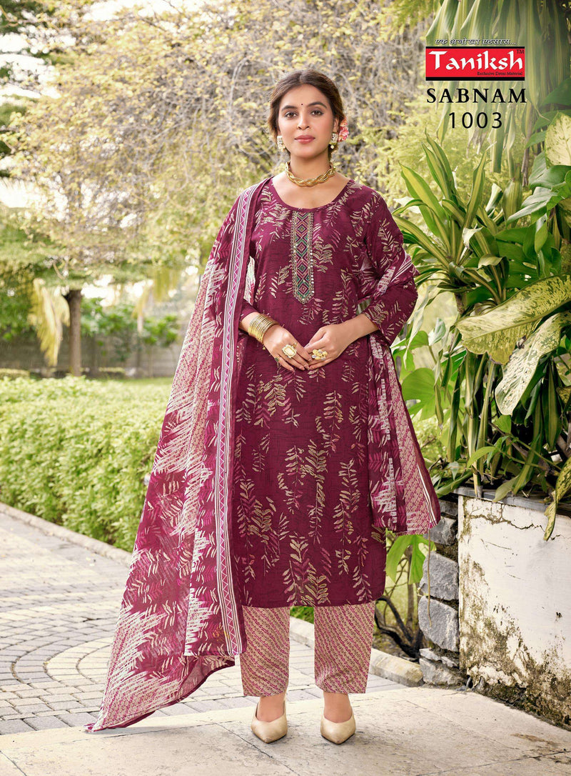 Navkar Sabnam Vol 1 Capsule Print Embroidery Work Casual Wear Kurti Pant Dupatta Set