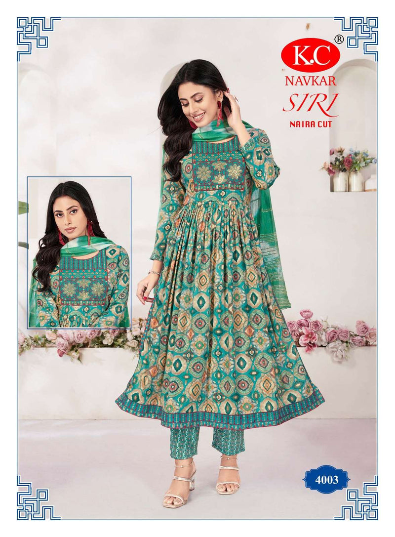 Navkar Siri Vol 4 Capsule Foil Print Nyra Cut Casual Wear Kurti Combo Set