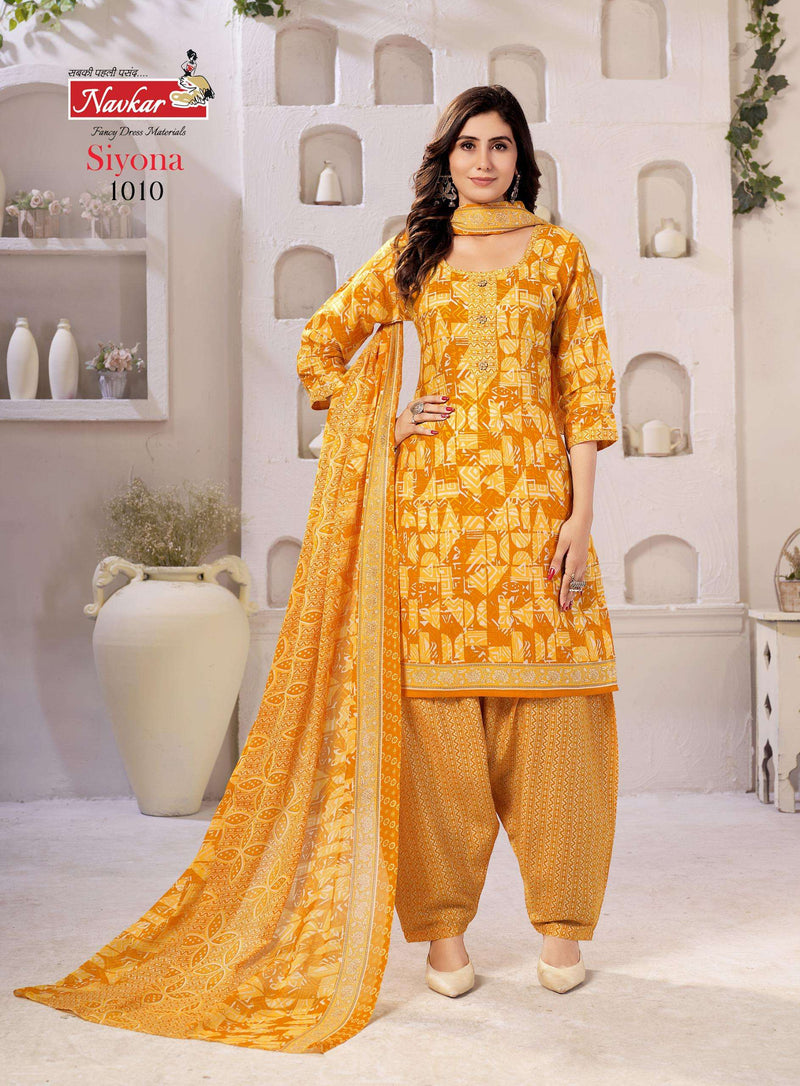 Navkar Siyona Vol 1 Cotton Print Dailywear Stiched Salwar Suit