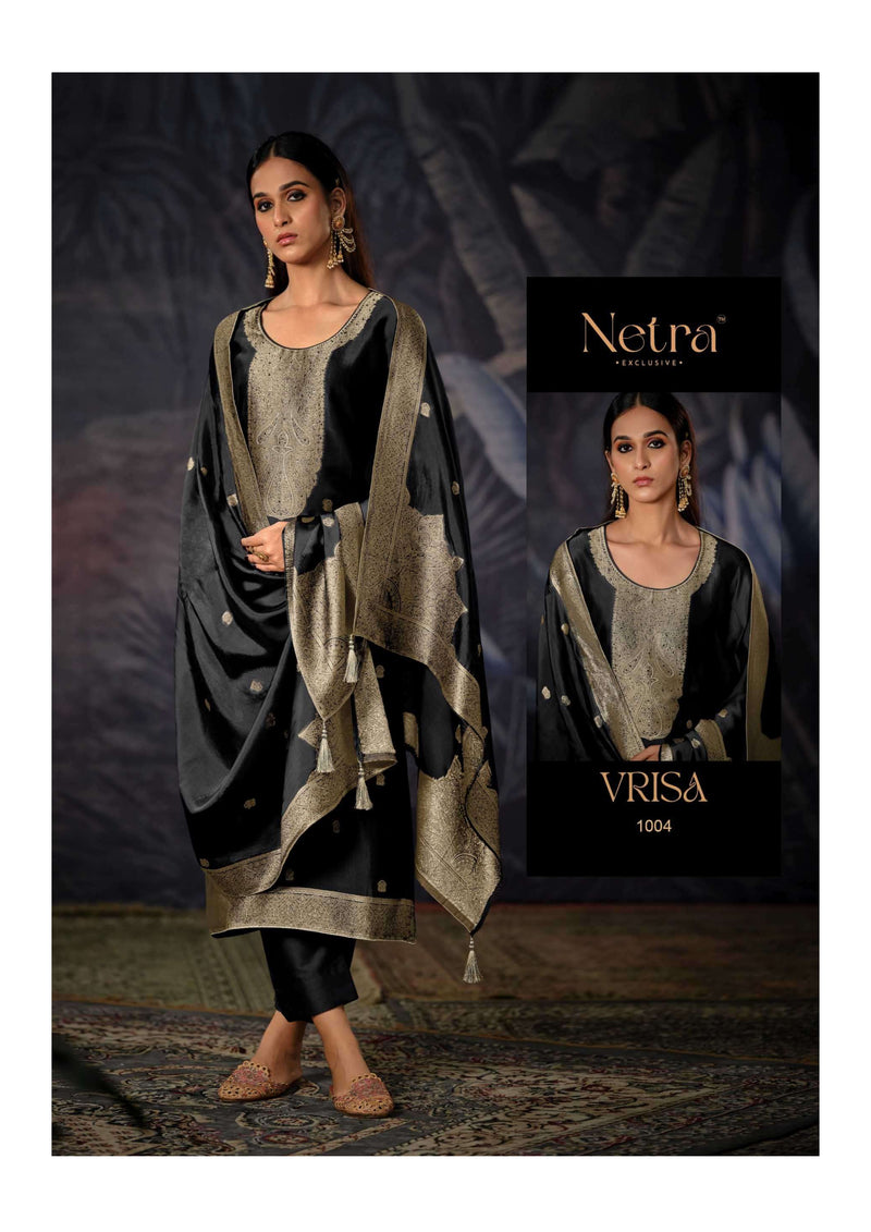 Netra Black Edition Muslin Jacquard Designer Party Wear Salwar Kameez