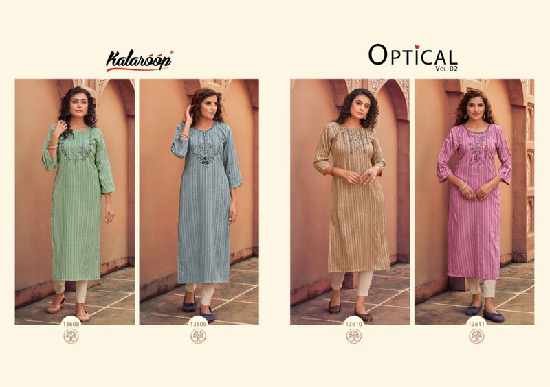 Kalaroop Kajree Optical Vol 2 Rayon Sequence Embroidery Work Fancy Daily Wear Kurti