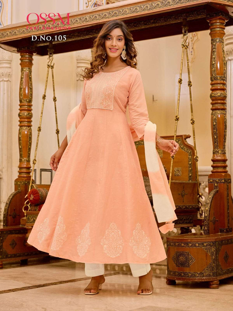 Ossm Present Gulnaaz Amazing Embroidered Work Readymade Cotton Salwar Kameez