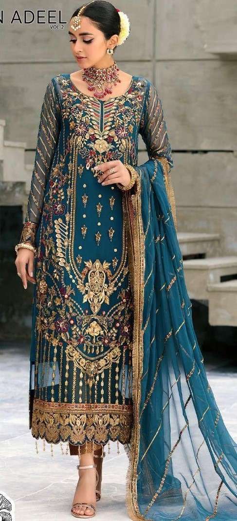 Zaha Design No 10031 Georgette Heavy Embroidered Pakistani Suit