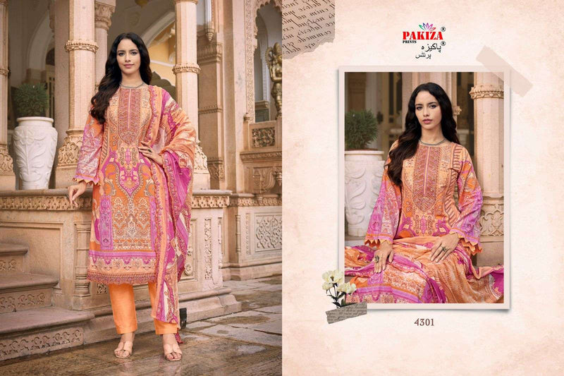 Pakiza Prints Azra Vol 43 Lawn Cotton Embroidered Fancy Suit