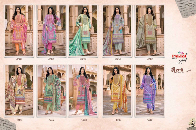 Pakiza Prints Azra Vol 43 Lawn Cotton Embroidered Fancy Suit