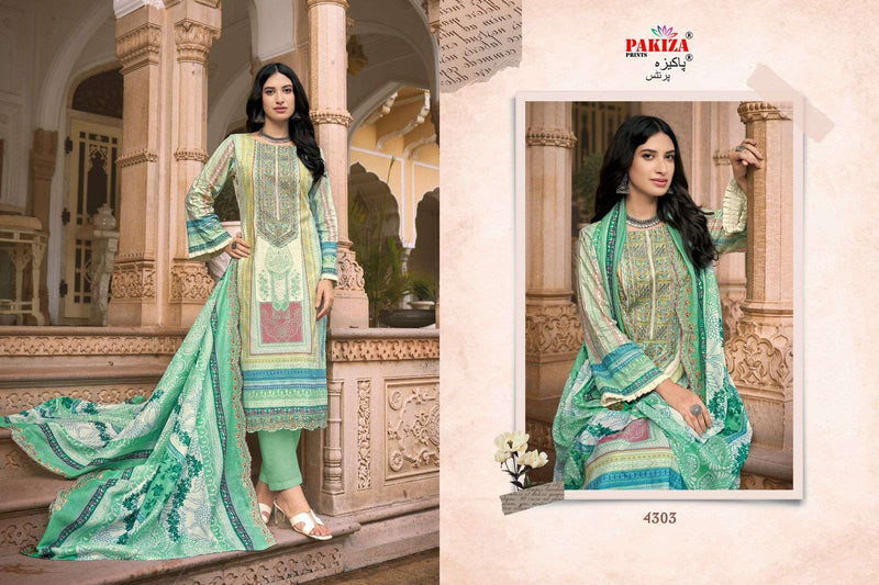 Pakiza Prints Azra Vol 43 Lawn Cotton Embroidered Fancy Suit