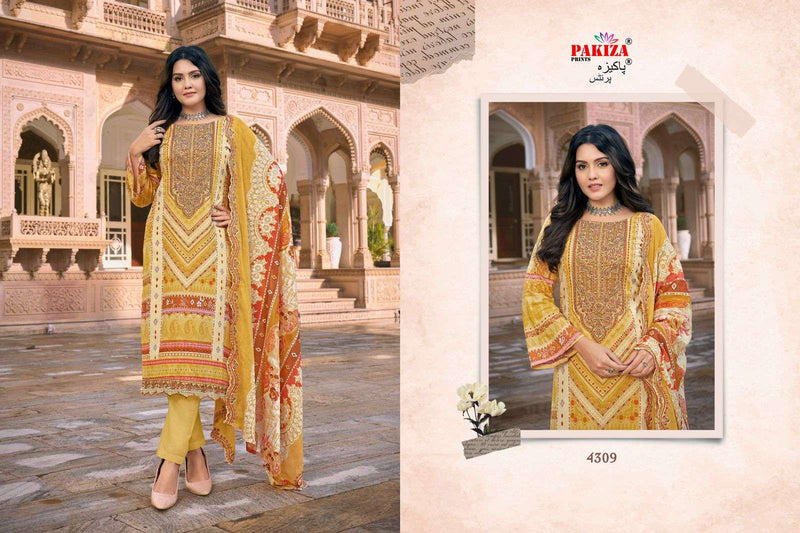 Pakiza Prints Azra Vol 43 Lawn Cotton Embroidered Fancy Suit