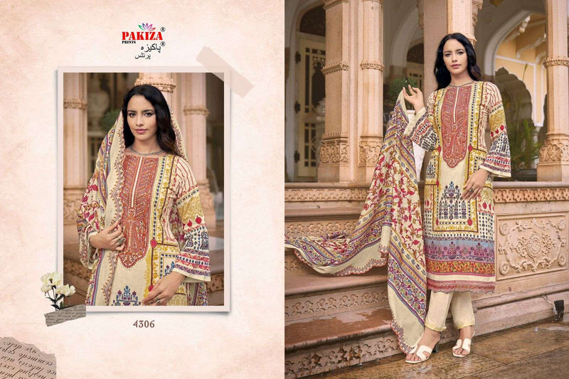 Pakiza Prints Azra Vol 43 Lawn Cotton Embroidered Fancy Suit