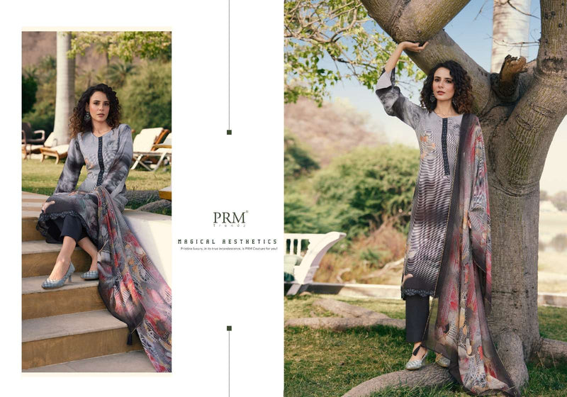 Prm Trendz Vouge Nafeess Muslin Silk  Digital Print Embroidery Work Suit