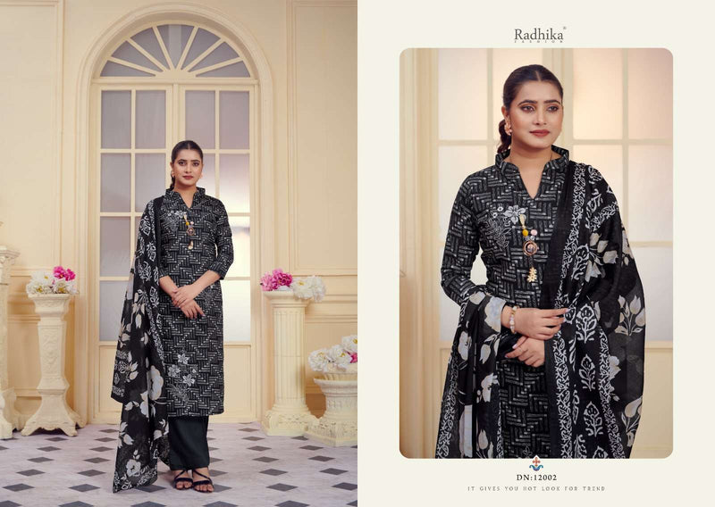 Radhika Fashion All Black Jam Cotton Designer Print Salwar Suit